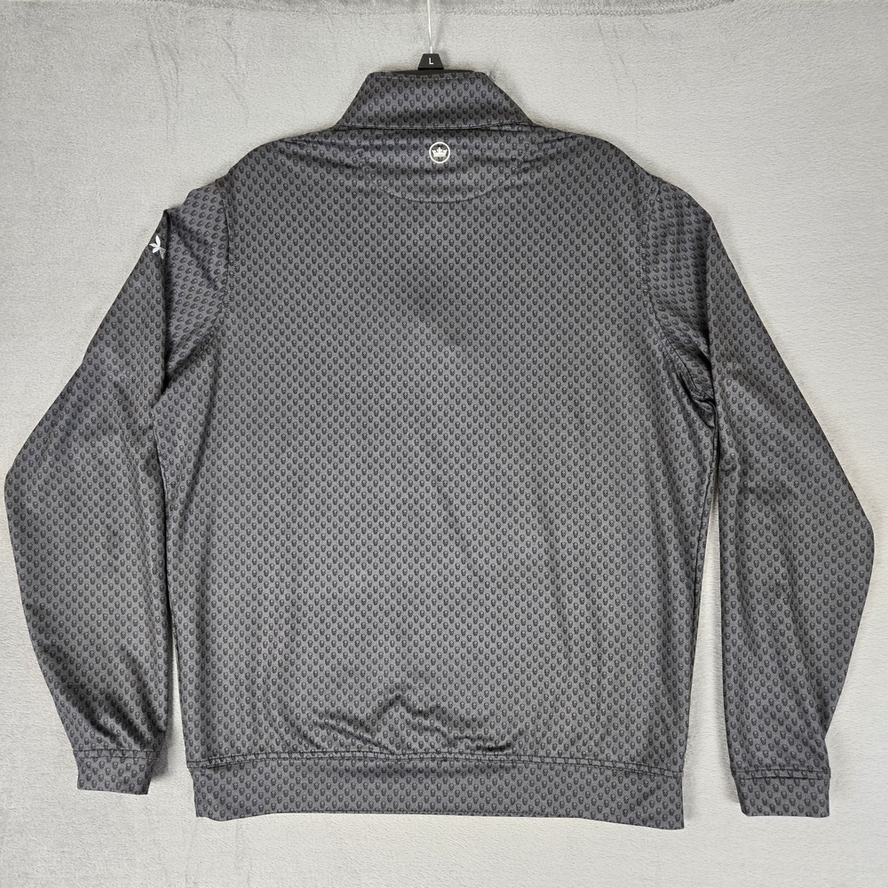 Peter Millar Perth Pullover Men Medium Gray Skull Print 1/4 Zip Golf Performance - Picture 2 of 9